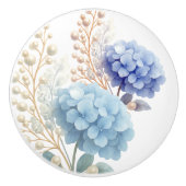 Pearl Blush Powder Blue Hydrangea Wasserfarbe Keramikknauf (Vorderseite)