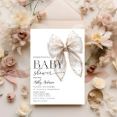 Pearl Bow Girl Babydusche Einladung
