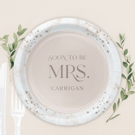 Pearl Brautparty bald zu Mrs Modern Minimal Pappteller