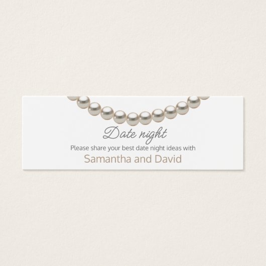 Pearl Brautparty Date night Jar Card (Vorderseite)
