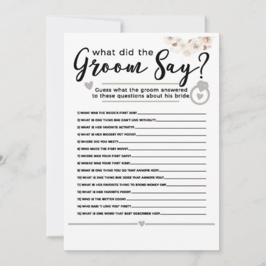 Pearl Brautparty Game Einladung (Vorderseite)