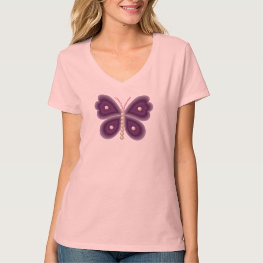 Pearl Butterfly V-Neck Shirt (Vorderseite)