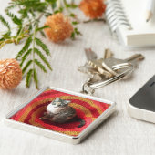 Pearl Cat on Afghan Schlüsselanhänger (Seite)