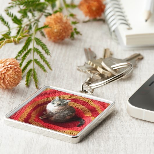 Pearl Cat on Afghan Schlüsselanhänger (Seite)