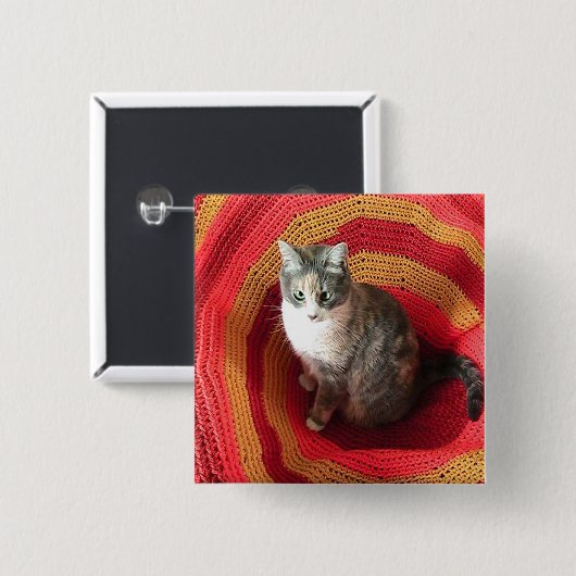 Pearl Cat über Afghanistan Button (Vorne & Hinten)