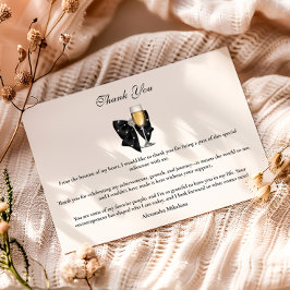 Pearl Champagne Glass Graduation Dankeskarte