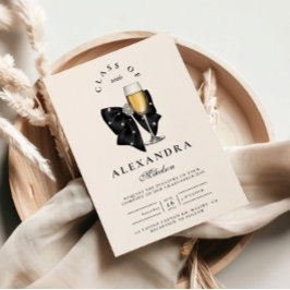 Pearl Champagne Glass Graduation Einladung