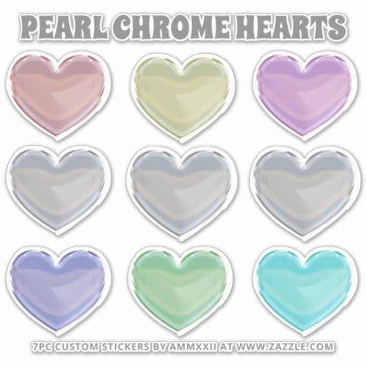 Pearl Chrome Hearts Aufkleber (Vorderseite)