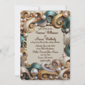 Pearl Coast Elegance Feierliche Hochzeit Einladung (Vorderseite)