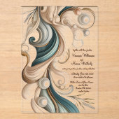 Pearl Coast Elegance Minimalistische Akryllische H Acryleinladungen (Vorderseite)