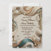 Pearl Coast Elegance Minimalistische Hochzeit Einl Einladung (Vorderseite)