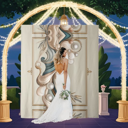 Pearl Coast Elegance Minimalistischer Hintergrund Wandteppich