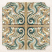 Pearl Coast Elegance Waves Muster Untersetzer (Vorderseite)