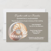 Pearl Conch Shell Beach Wedding Einladung (Vorderseite)