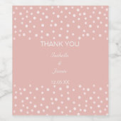 Pearl Confetti auf Rose Gold Weinetikett (Einzelnes Label)