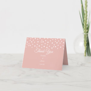 Pearl Confetti auf Rose GoldWedding Dankeskarte