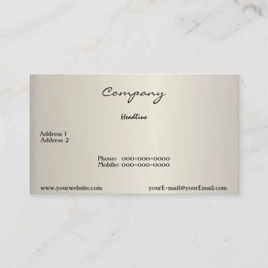 Pearl Cream Business Card Visitenkarte (Vorderseite)