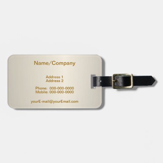 Pearl Cream Luggage Tag Gepäckanhänger (Vorderseite horizontal)