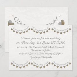 Pearl & Creme Spitzenherz Trauung Einladung
