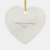 Pearl & Creme Spitzenherz Trauung Keramik Ornament (Vorne)