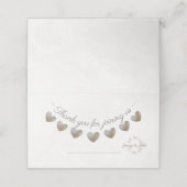 Pearl & Creme Spitzenherz Trauung Platzkarte (Außenseite Aufgefaltet)