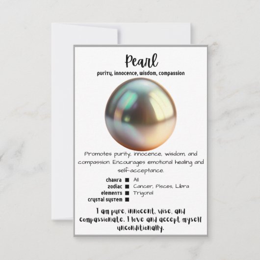 Pearl Crystal Meaning Card Einladung (Vorderseite)