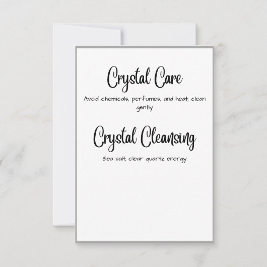 Pearl Crystal Meaning Card Einladung (Rückseite)