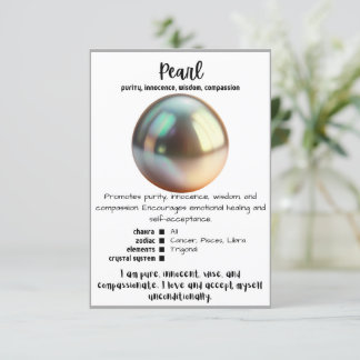 Pearl Crystal Meaning Card Einladung