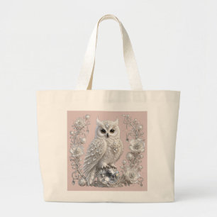 Pearl Crystal Owl   Silberner Blumenrahmen Jumbo Stoffbeutel