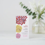 Pearl Dahlia Blossom Burst Floral Business Card Visitenkarte (Stehend Vorderseite)