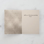 Pearl Damask Moderne Weihnachtsbaumkarte Feiertagskarte (Innenseite)