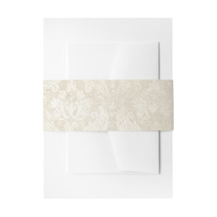 Pearl Damask Wedding Elegante Stationery Einladungsbanderole