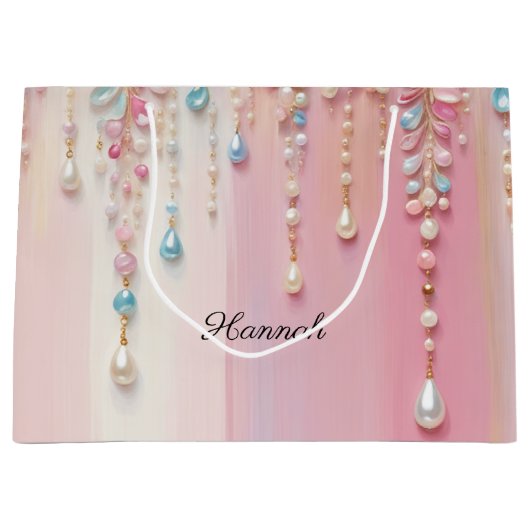 Pearl Dangle und Pastellstreifen Große Geschenktüte (Vorderseite)