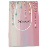 Pearl Dangle und Pastellstreifen Mittlere Geschenktüte (Vorderseite)