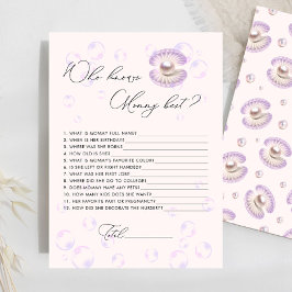 Pearl, der Mommy Best Baby Shower Game kennt