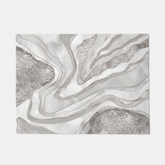 Pearl, Diamanten und Platin geode digitale Kunst Fußmatte (Vorderseite)