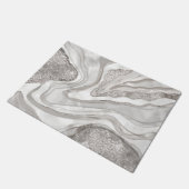 Pearl, Diamanten und Platin geode digitale Kunst Fußmatte (Schrägansicht)