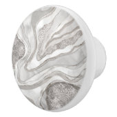 Pearl, Diamanten und Platin geode digitale Kunst Keramikknauf (Rechts)