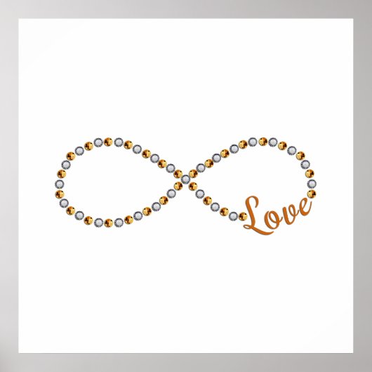 Pearl Diamond Gold Infinity Liebe Poster (Vorne)