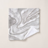 Pearl, diamonds and platinum geode digital art badhandtuch set (Waschlappen)