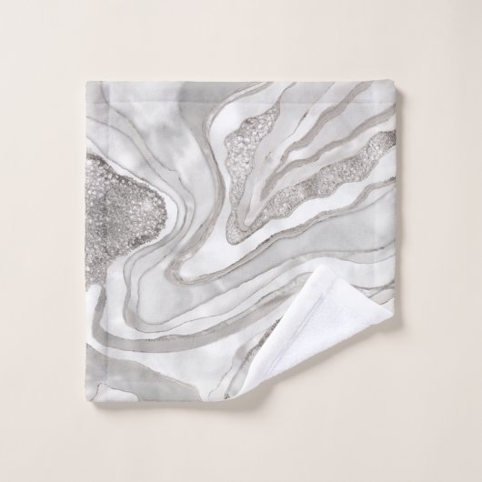 Pearl, diamonds and platinum geode digital art badhandtuch set (Waschlappen)