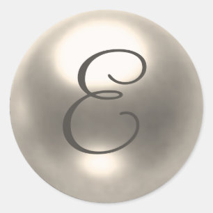 Pearl E monogramm Hochzeitsstift Siegel Runder Aufkleber