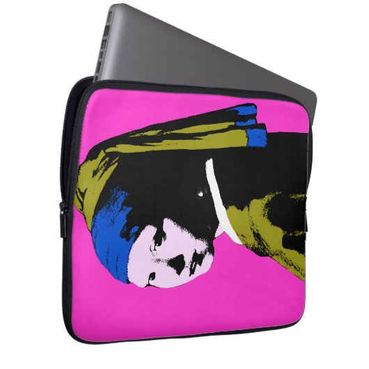 Pearl Earring Pop Art Style Laptopschutzhülle (Vorne Rechts)