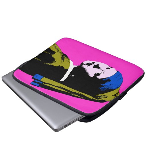 Pearl Earring Pop Art Style Laptopschutzhülle (Vorne Knopf)