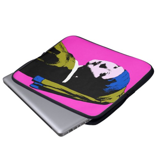 Pearl Earring Pop Art Style Laptopschutzhülle (Vorne Knopf)