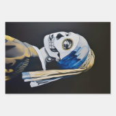 Pearl Earring Skull Vermeer Parody Decoupage L 134 Geschenkpapier Set (Vorderseite)