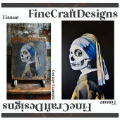Pearl Earring Skull Vermeer Parody Decoupage LR134 Seidenpapier