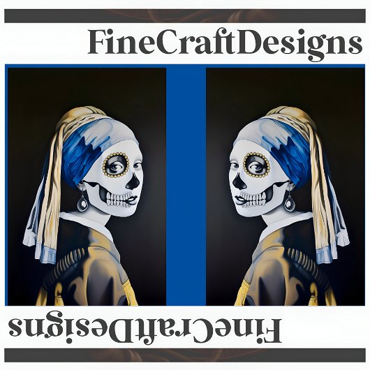 Pearl Earring Skull Vermeer Parody Decoupage LR134 Seidenpapier