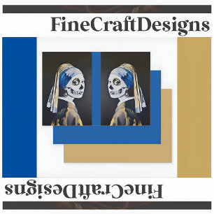 Pearl Earring Skull Vermeer Parody RL134 Decoupag Geschenkpapier Set