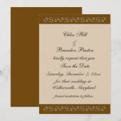 Pearl-Eis auf Mocha Save the Date (Vorne/Hinten)